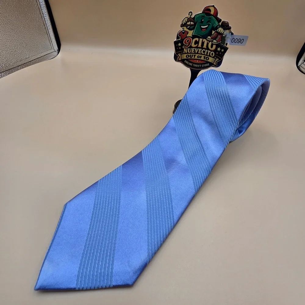 English Laundry Mens Blue Tonal Diagonal Stripe 100% Silk Necktie